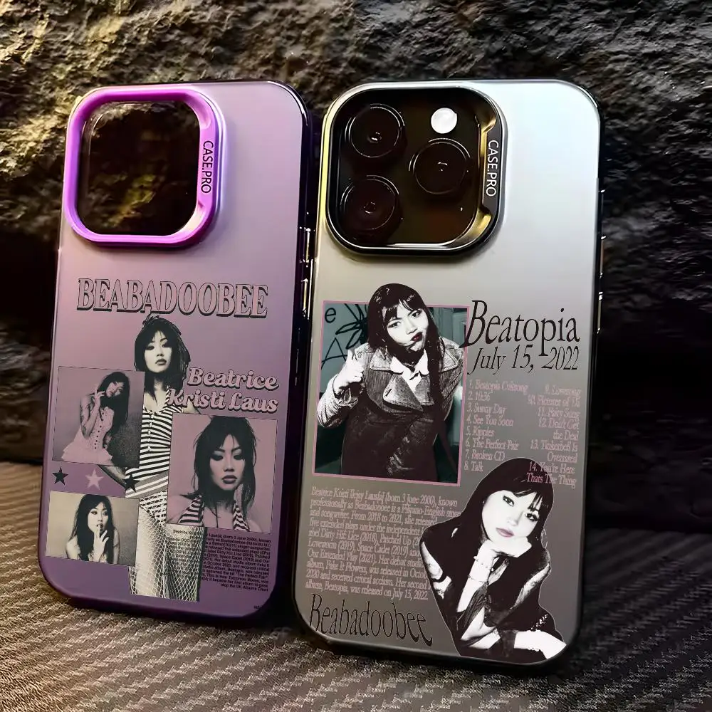B-Beabadoobee Phone Case For iPhone 17 16 15 14 13 12 11 Pro Max Designer Matte Laser Aurora Funda Phone Case