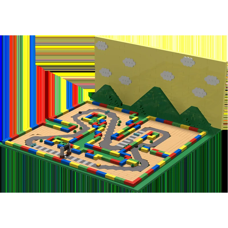 2361개 MOC 마이크로 스케일 SNES 마리오 회로 3 모델 블록 건축 장난감 DIY 아이디어 크리스마스 선물 브릭 키즈