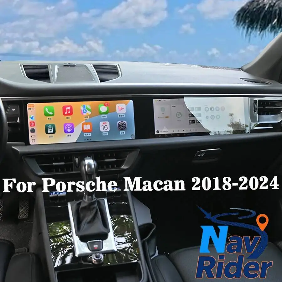 Car Radio Multimedia Player Carplay GPS Navigation Head Unit  Android 13 Upgrade For Porsche Macan 2018-2024