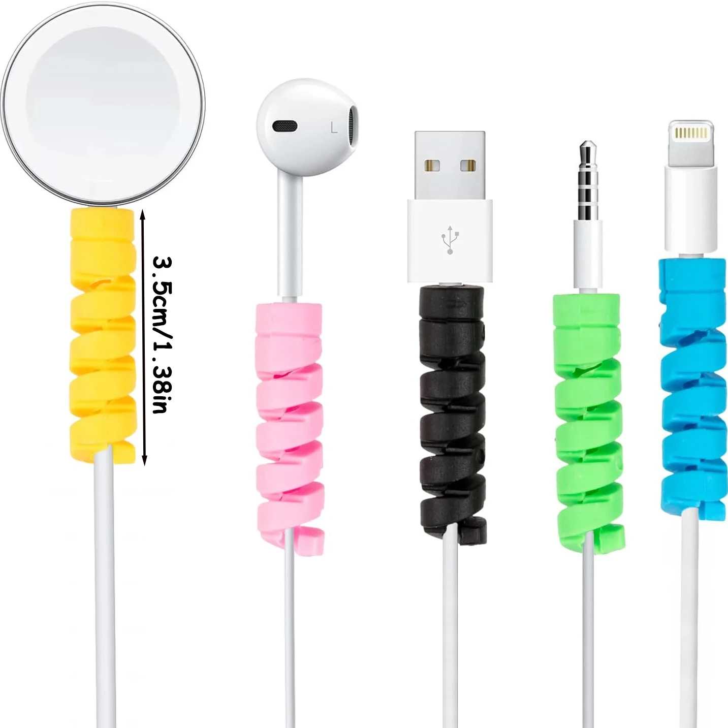 20 Pcs Silicone Phone Charger Protectors, Spiral USB Cable Charger Protectors for Cords, FlexibleCharger Saver Wire Covers