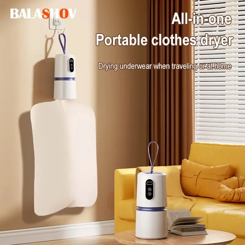 Portable Mini Travel Heating Dryer Machine Household Baby Clothes Drying Device Compact Size PTC Heating with Power off Protecti