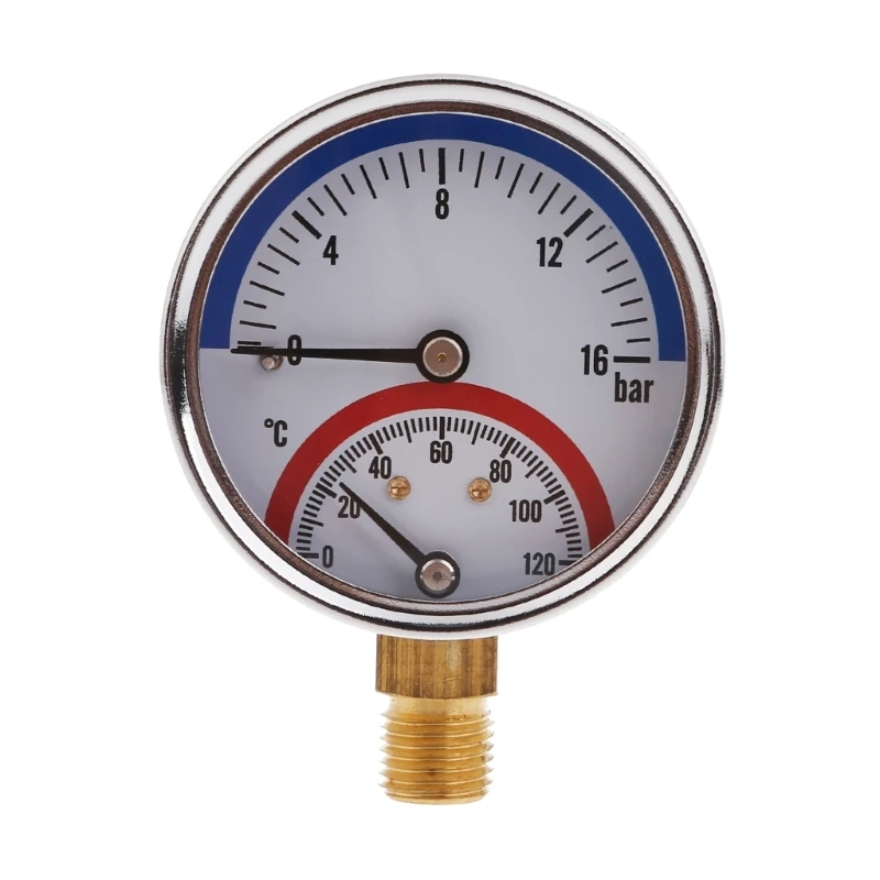 

M17D Precisions 1/4" NPT Dial Liquid Filled Pressure Gauge Metal Thermo-manometer