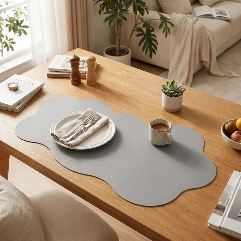 Cute Irregular Cloud Shaped Desk Pad Versatile Quick-Drying Anti Slip Mouse Pad Absorbent Non-Slip Placemat Gaming
