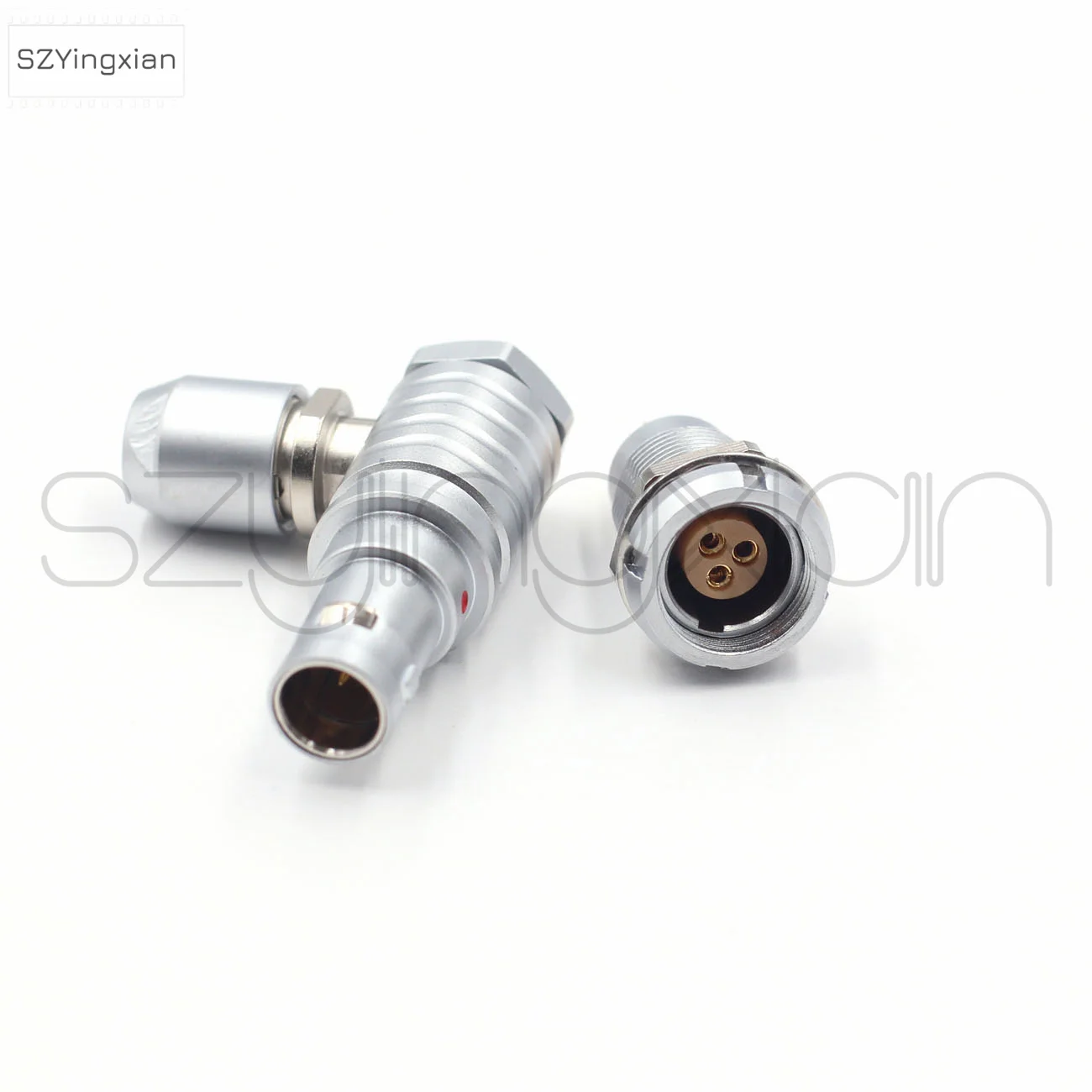 

FHG/ECG EGG Socket 0B 3-Pin Push-Pull Self-Locking Right Angle Plug 90 Degree Metal Circular Camera Connector