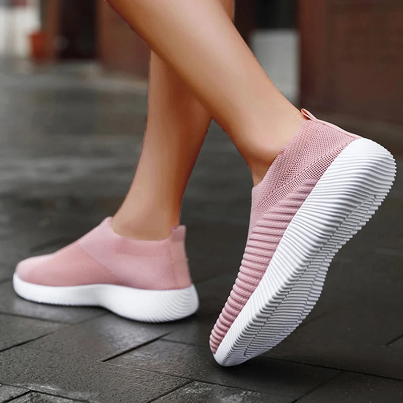 Mode Vrouwen Sneakers Plus Size Dames Schoenen Platte Sneaker Vrouwen Slip Op Sok Schoenen Comfortabele Vrouwen Sneaker Zapatos De Mujer