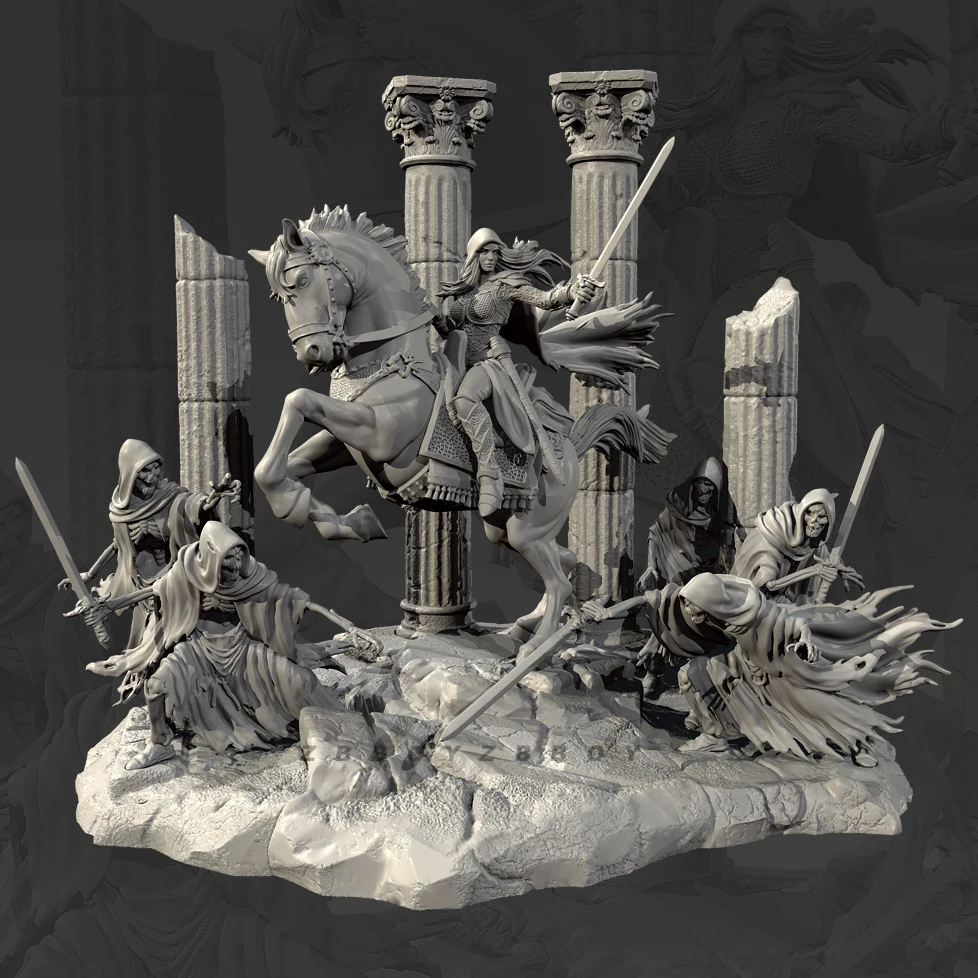 The height of man 38mm 50mm 75mm Resin soldier model kits Self assembling and coloring（3D Printing ）TD-7624/3D view 3