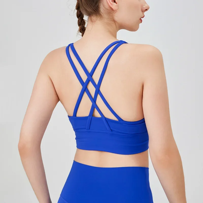 

Solid Color Fitness Women Sport Bra Gym Yoga bra Cross Back Yoga Top Sexy Breathable Quick-Drying Workout Sportswear Outfit️