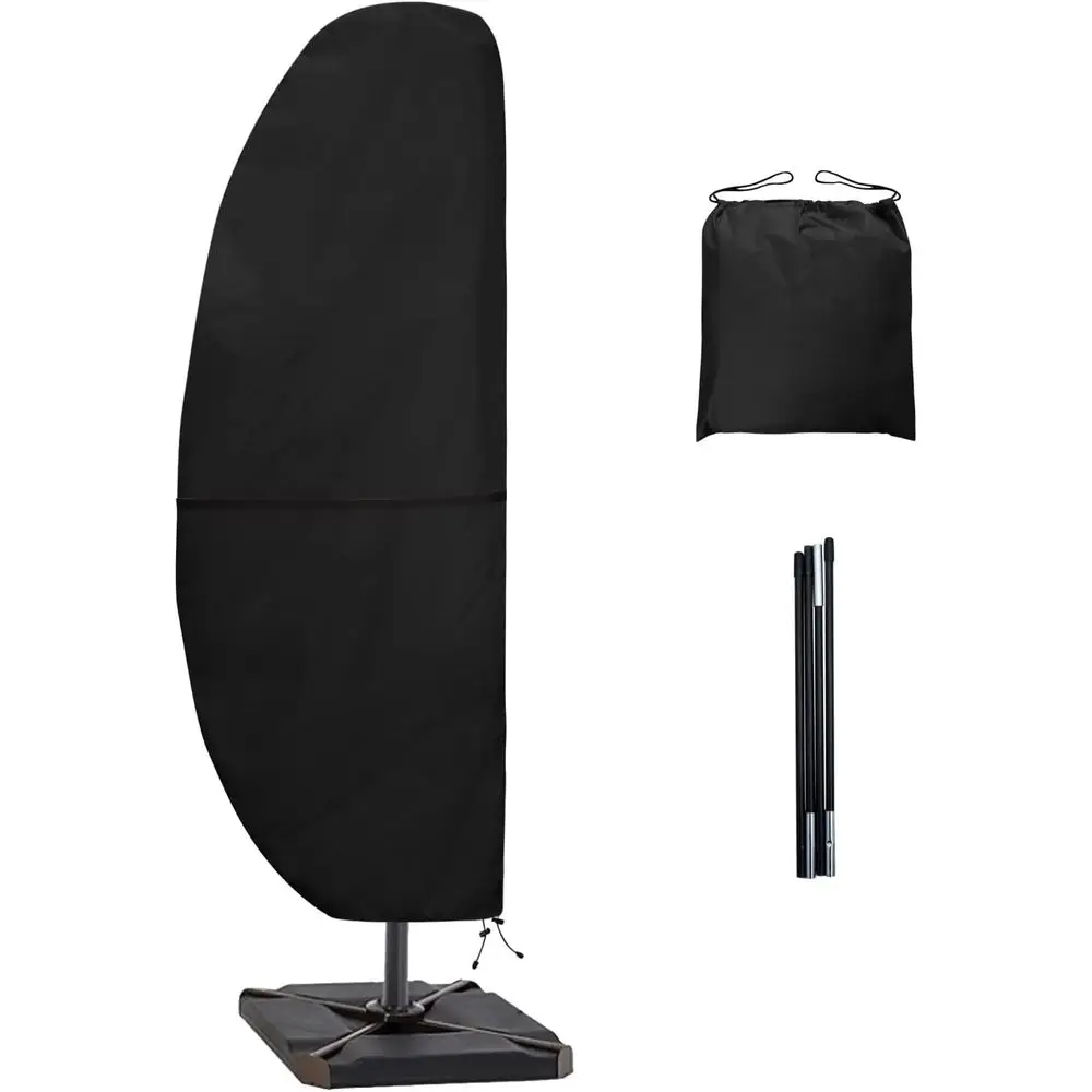 

Outdoor Waterproof Cantilever Parasol Cover for 7.5ft to 11.5ft Banana Umbrella, Black