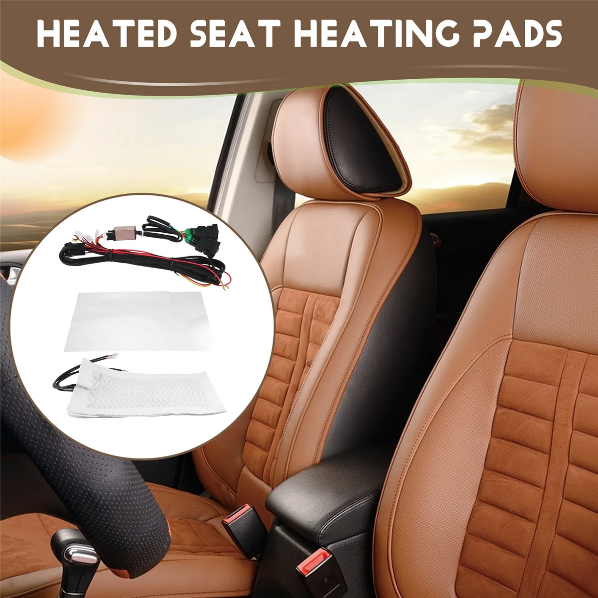 4PCS Car Seat Heater 12V Heated Seat Heating Pads with 2 Dial 5 Level Switch for Toyota Prado Corolla RAV4 REIZ YarisJAS