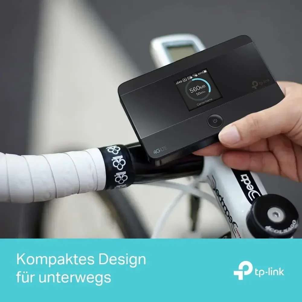 TP-Link M7350 - 4G (CAT4) Tragbarer WLAN-Router، MiFi، Farbbildschirm، 150 ميجابت/ثانية، 2000-mAh-Akku (8 Std. ) كونينج فون 10 جير