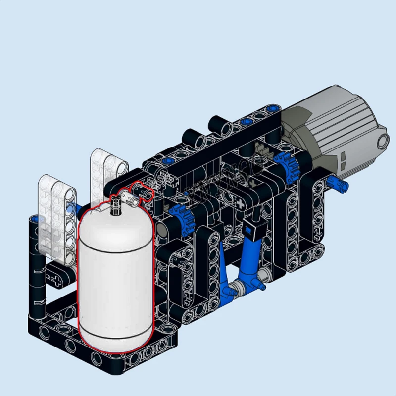 NEW Technical MOC Pneumatic Pump Compact Building Blocks Model with 64065 75974  Airtank Pressure Gauge Manometer MOC Parts Toys