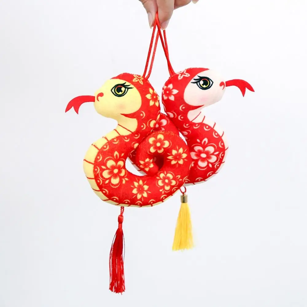 Kawaii Flower Snake Dolls Pendant Tassels Cute Snake Mascot Hangings Bag Hanging Stuffed 2025 New Year Toys Girl/Boy