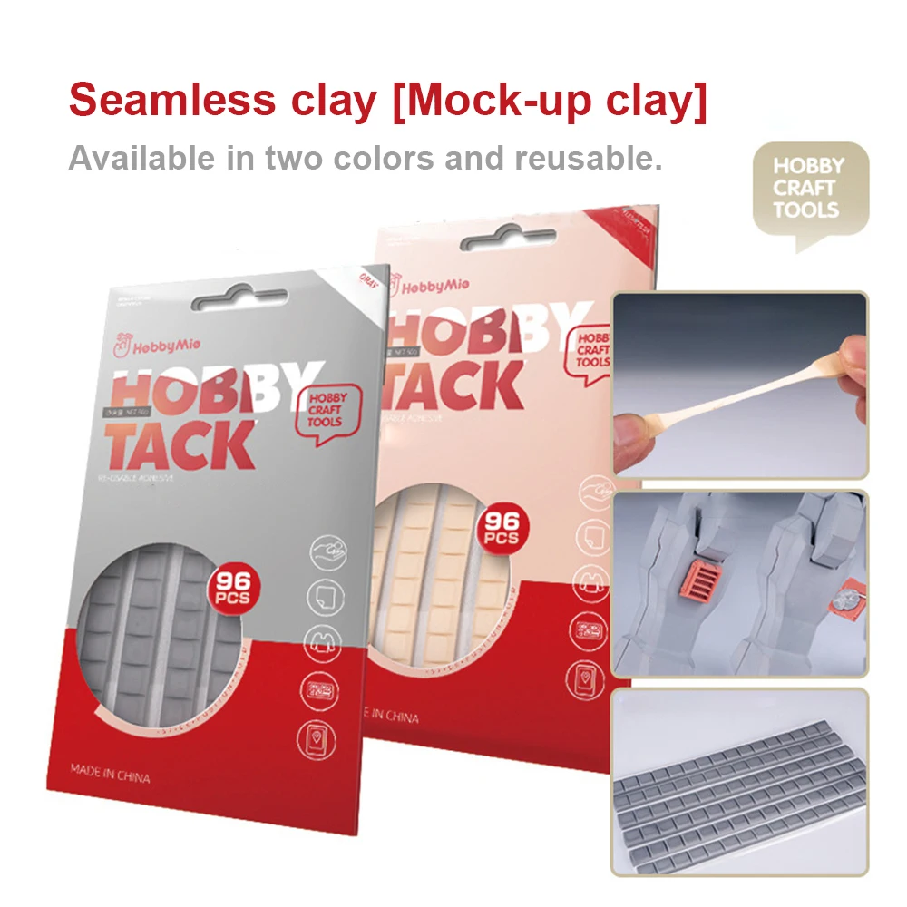 HOBBY MIO 96pcs/Pack Reusable Model Tack Skin/Gray Color for Gundam Assembly Positioning Model Building Tool DIY Accessories