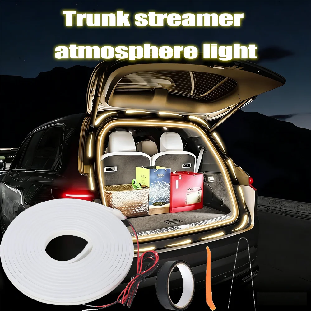 

Светодиодная лента для освещения багажника автомобиля DC12V, высокая яркость, декоративная подсветка салона, гибкая, динамическая, с эффектом бегущей волны, DIY