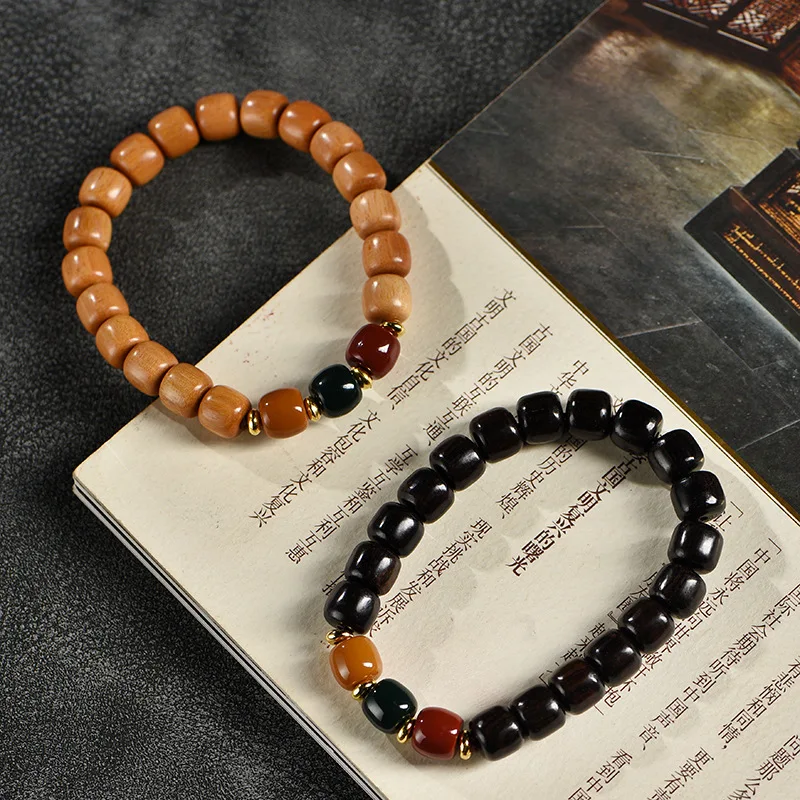 New Mountain Sandalwood Black Rosewood Traffic Light Old Bead Bracelet Unisex Mala Festival Gift