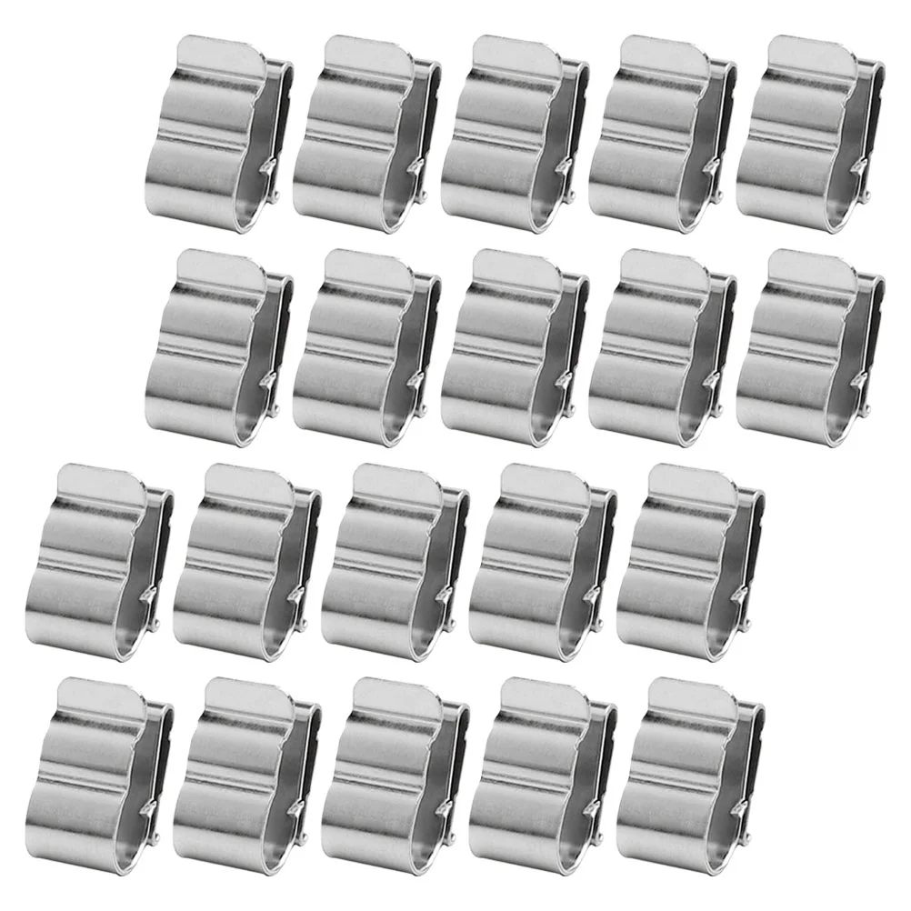 

20 Pcs Photovoltaic Cable Clamps Stainless Steel Wire Clips Solar Panel Grounding Fixing Buckles PV Module Management
