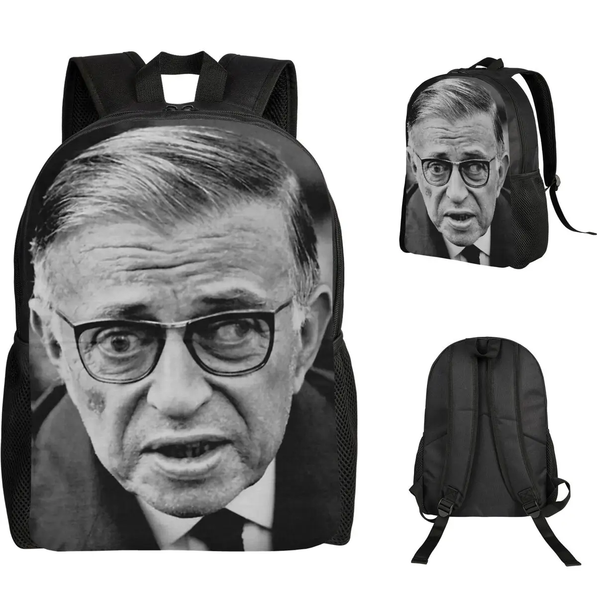 

Jean-Paul Sartre Student Backpack School Bag Hiking Travel Daypack for Men Women Fashion Bookbag Shoulder Bags
