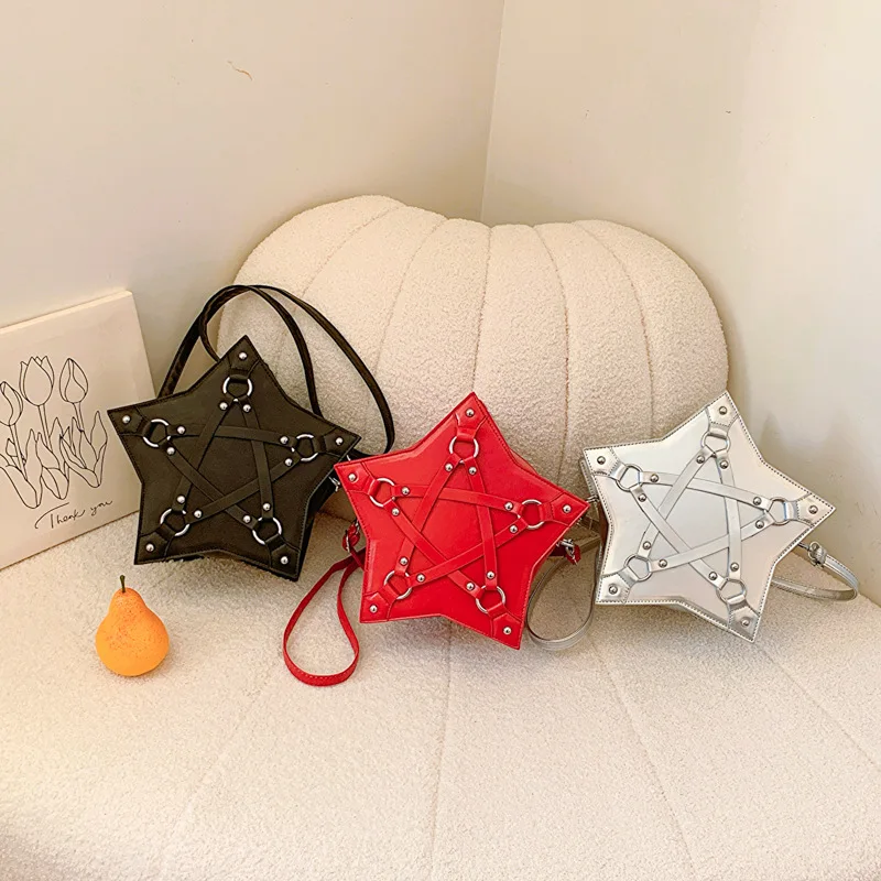 

New Spice Girl Shoulder Armpit Messenger Bag, Pentagram Strap Exquisite Shoulder Bag, Fashion Must Enter
