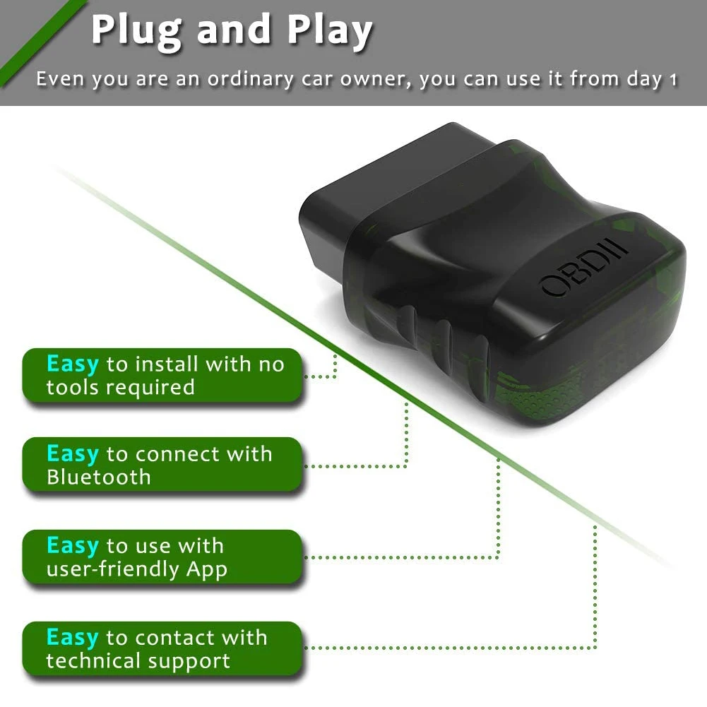 OBD2 Scanner Bluetooth 4.0 OBD2 OBDII Engine Light Fault Code Reader Wireless Car Diagnostic Tool  for IOS Android PC