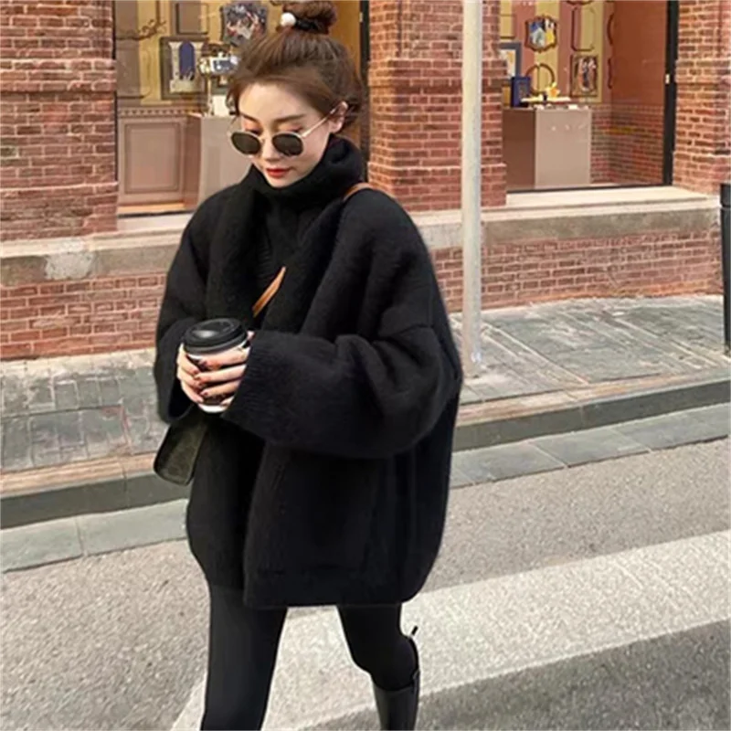 

Design Sense Knitted Cardigan Lazy Style Niche Sweater Coat Women Loose 2024 Autumn and Spring New Women's Tops All-match Retro