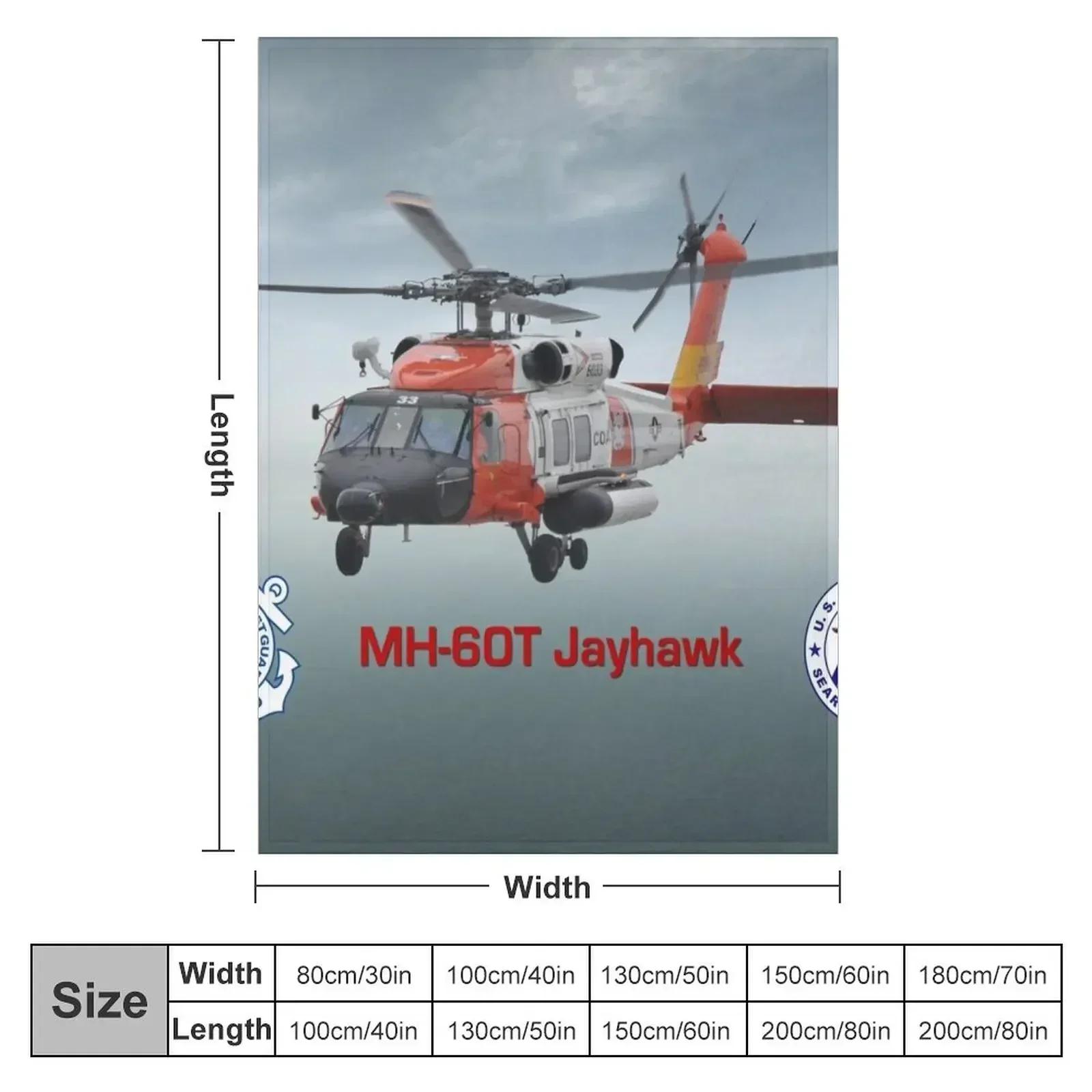 MH-60 Jayhawk USCG SAR Throw Blanket bed plaid Retros Hairy Picnic Blankets