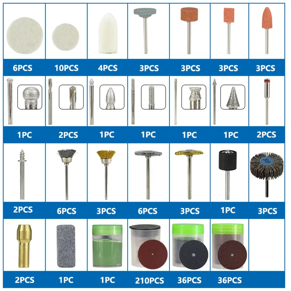 Rotary Tool Accessories Set 351pcs Grinding Sanding Polishing Cutting Abrasive Tools for Dremel