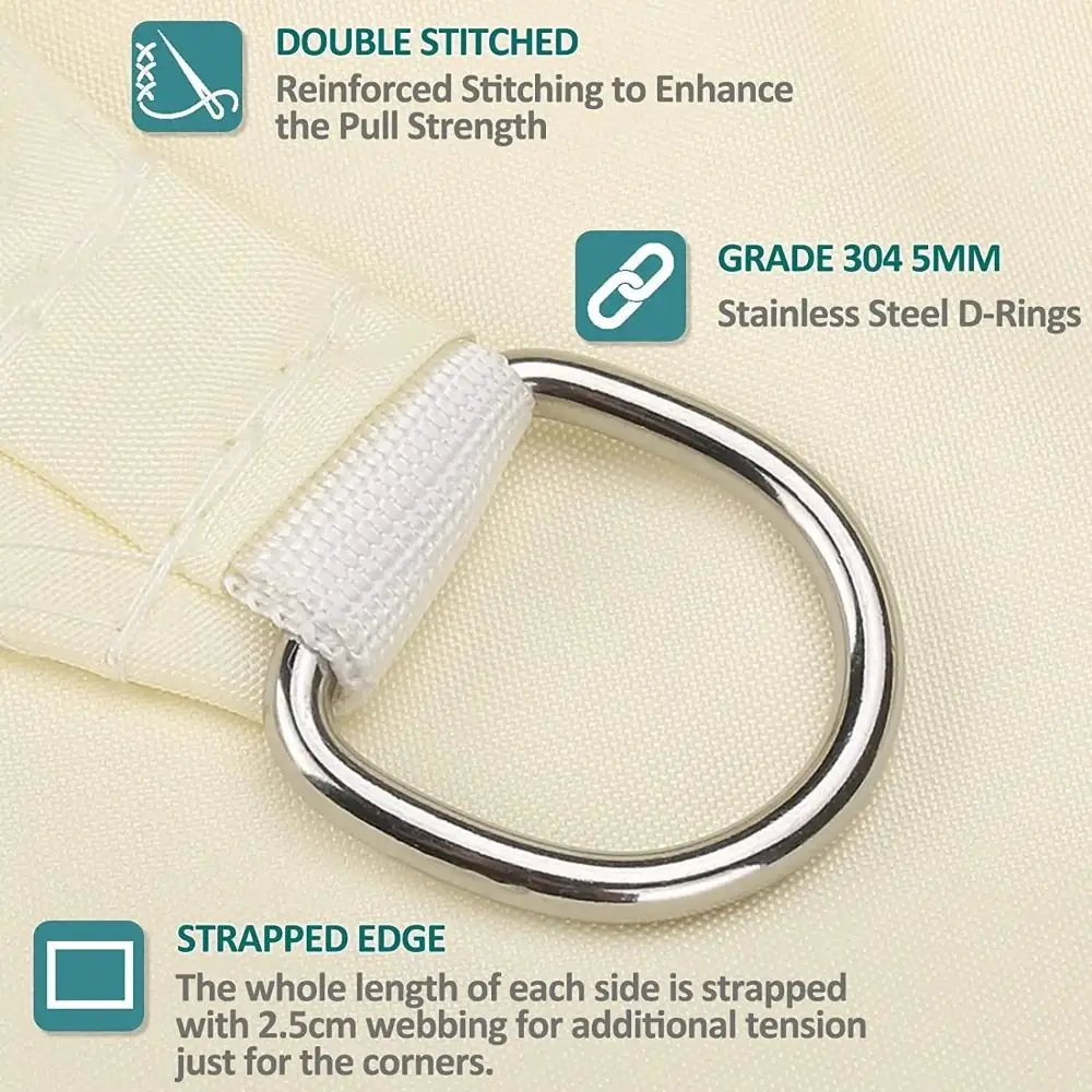 مثلث مقاوم للماء مأوى للشمس 3x3x3 متر حجم 95% UV كتلة مثلث ظلة دائم المحمولة المظلة قماش للتظليل الفناء #2