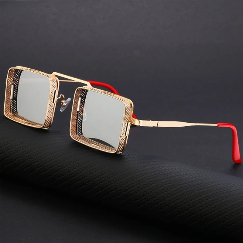 Square Punk Sunglasses for Men Steampunk Fashion Glasses Retro Shades Vintage Gafas De Sol Vasos Decorativos Occhiali Da Sole Gg