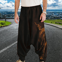 Men Stylish Drawstring Drop Crotch Ankle Tied Baggy Trousers Long Harem Pants Trousers Long Harem Pants Trousers Long Harem Pant