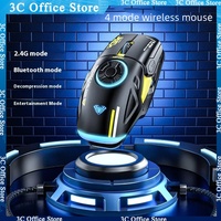 Aula H530 Wireless Mouse Dual-Mode Decompress Charging Gyro Mouse Rotating Esports Gaming Rgb Mouse Bluetooth Rgb Light