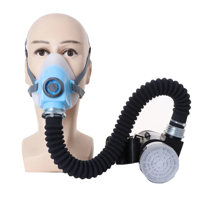 Electric Constant Flow Air Supplied Fed Respirator Half Face Gas Mask Pump 2 Pipe Respirator Coal Mine Industry Dust protection