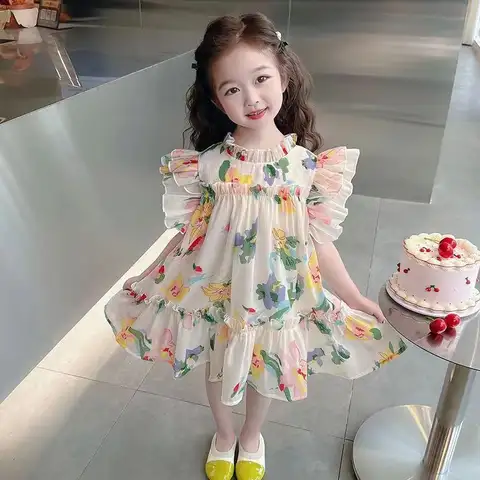 Summer Princess Dress Girl Clothes 7 To 8 Years Elementary School Student Woman Kid 14 Year Old Girls Dresses 10 12 Beach Child