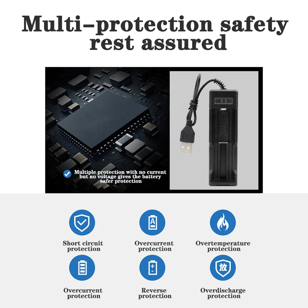 1 gniazdo 18650 ładowarka akumulatorowa USB DC 5V ładowarka uniwersalna inteligentna szybka ładowarka litowa do 14500 16650