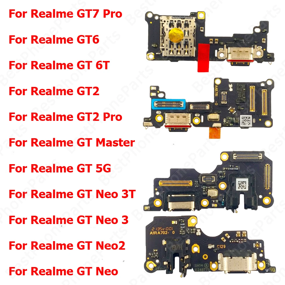 

Порт зарядки для Realme GT 7 6 6T 2 Pro Master 5G Neo 3T 3 Neo3 Neo2 GT7 GT6 GT2 Зарядная плата USB-разъем Разъем для док-станции
