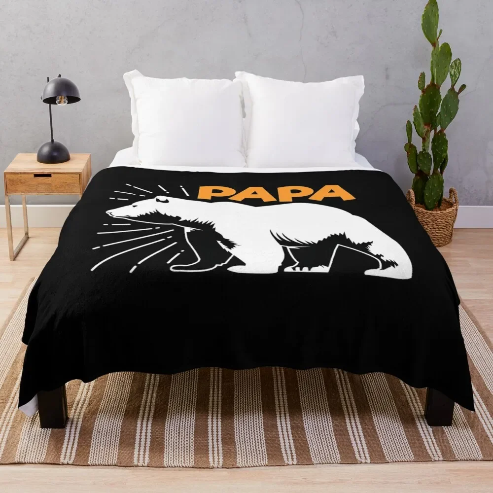 

Papa Bear Proud Dad Funny Fathers Day Gift Edit Throw Blanket Multi-Purpose Bed Fashionable Blankets