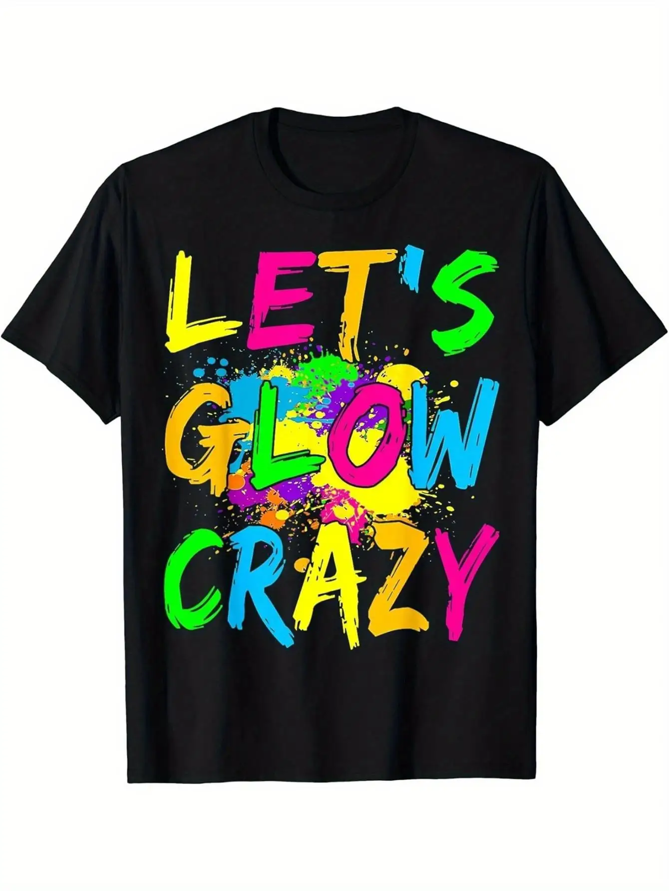 

Мужская футболка Let's Glow Crazy Retro Neon для вечеринок 80-х — ультрамягкая, дышащая хлопковая футболка