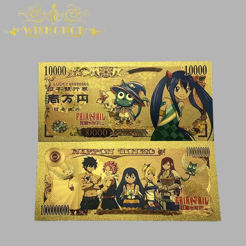 10 Types New Japan Anime Fairy Tail Banknote Cartoon Plastic Card for Fans Gifts and Collection