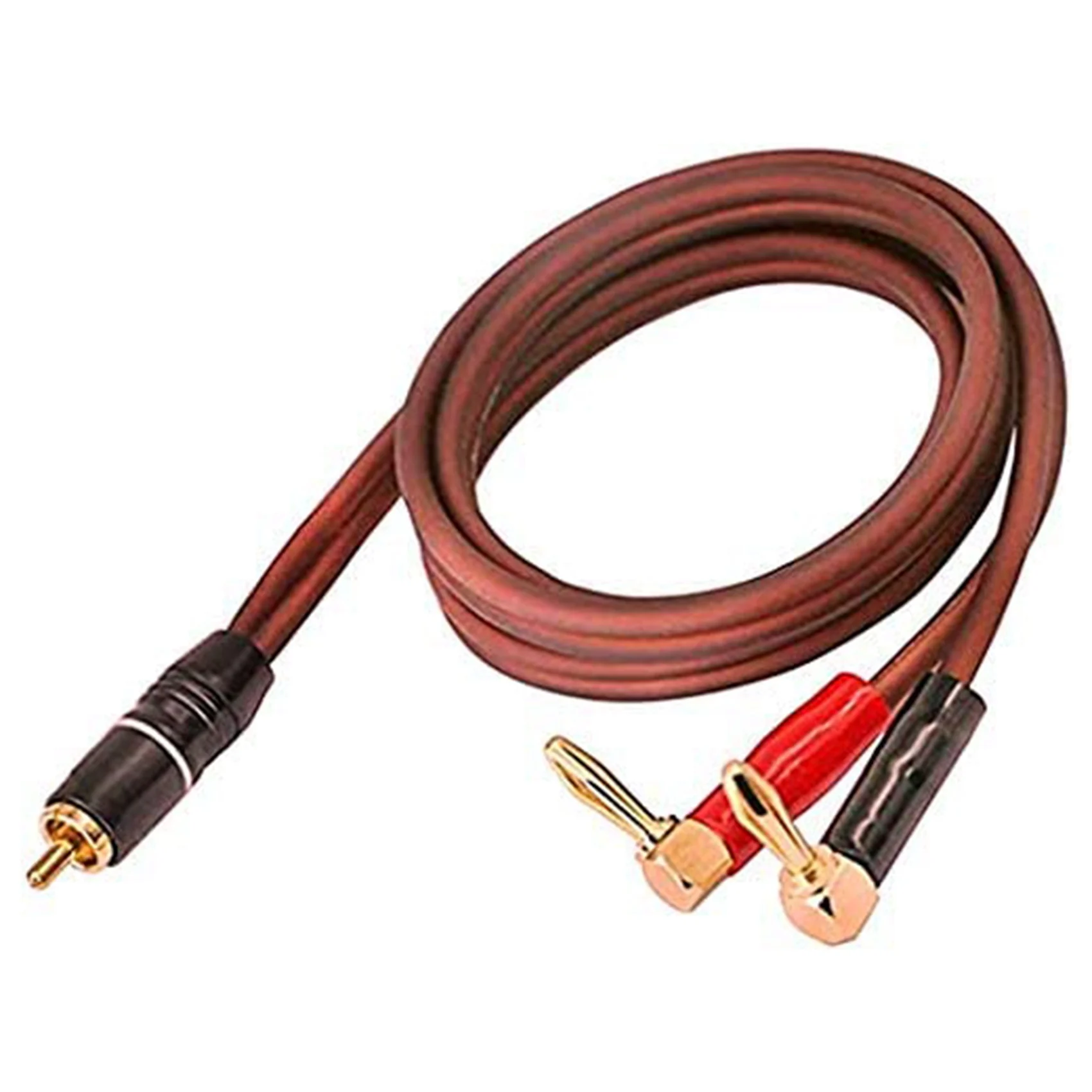 Banana Plug to RCA Speaker Cable,Speaker Wire RCA Male to Banana Plugs(2Banana) 4N OFC HiFi Speaker Wire 2MJAS