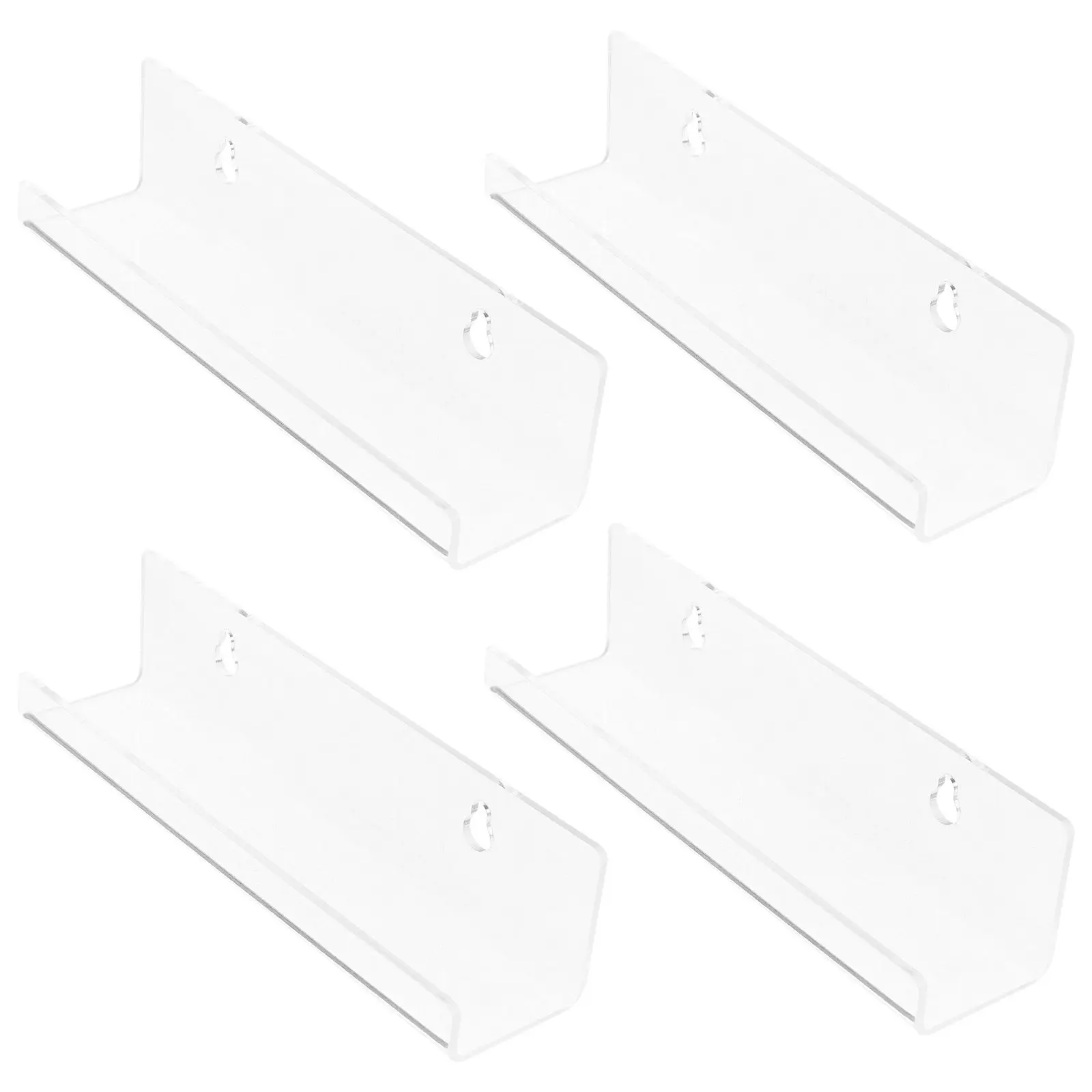 

4 Pcs Record Wall Mount Adhesive Shelf Shelves Storage Holder Acrylic Album Rack Display for Vinyl Records Child