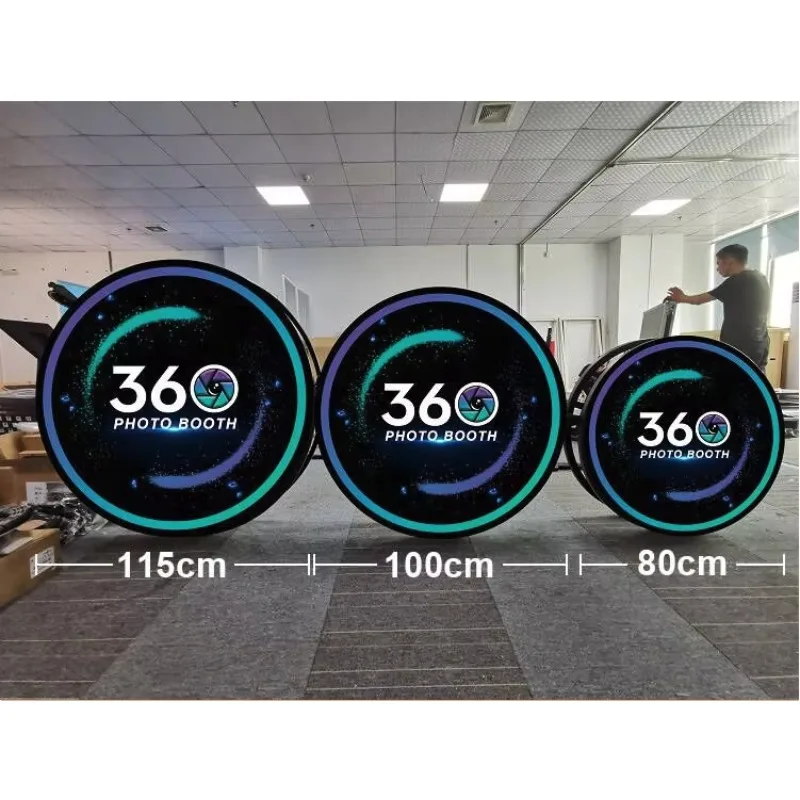 ZJW STLF high-quality customized products Automatic Slow Spinning Live BackDrop Portable  360 Degree Photo Booth 100CM Rot