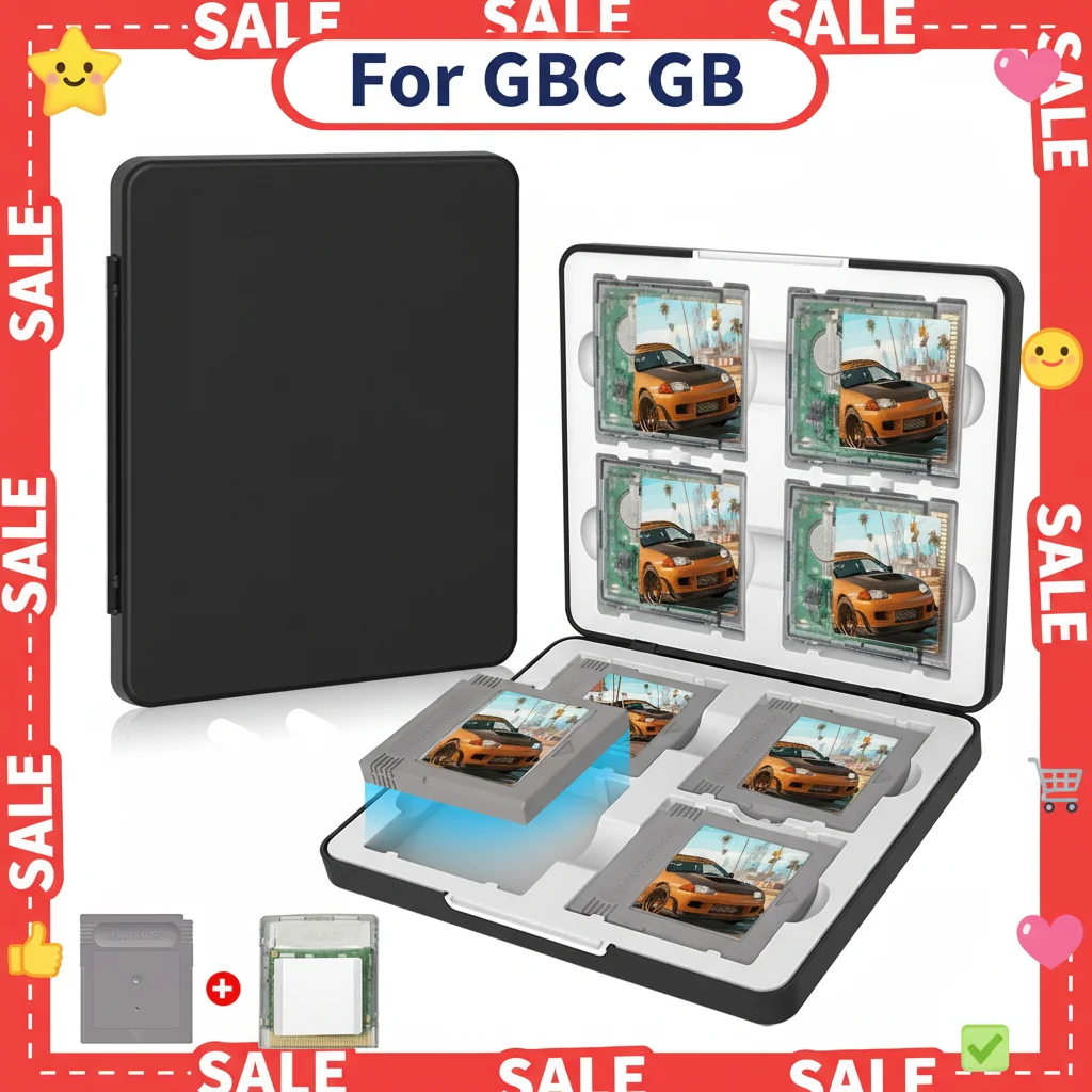 

Чехол для игровых картриджей GBC GB Premium с магнитным креплением, 8 слотов, ударопрочный, с силиконовой подкладкой, защитный бокс для GameBoy Color