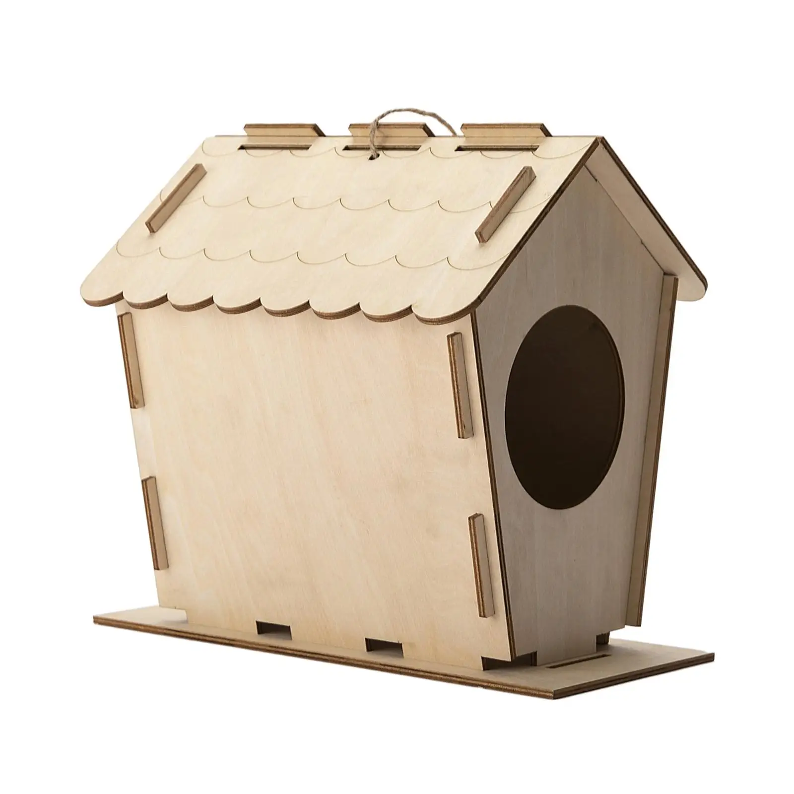 Wooden Nesting Box Unfinished Bird Nest Yard Roosting Resting Place Outside Shelter DIY Bird House Hut for Cardinals Lovebird