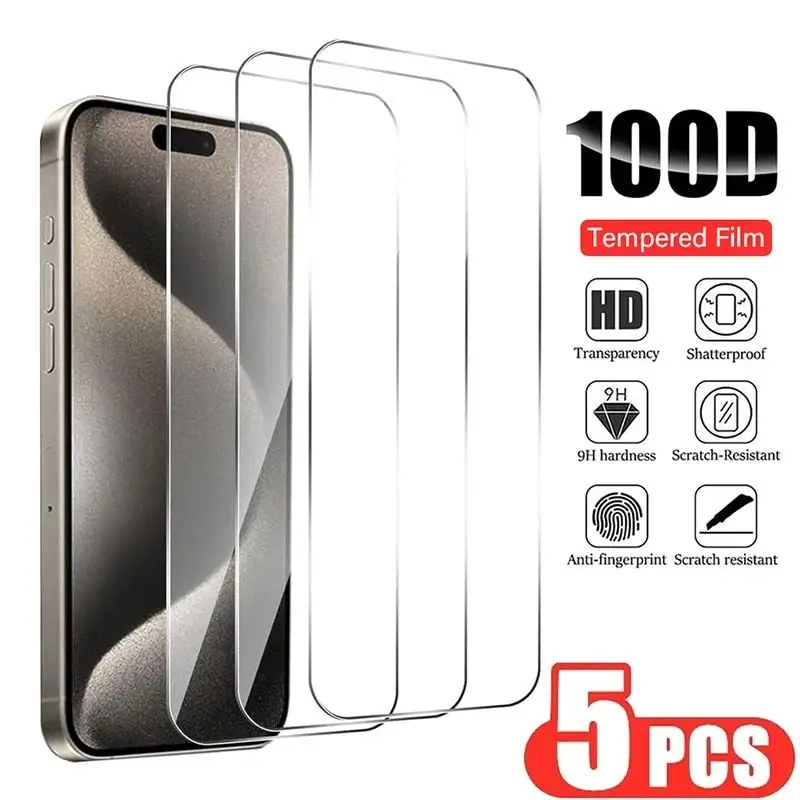 3-5Pcs Tempered Glass Screen Protector for IPhone 14 13 11 15 16 Pro Max 12 Mini I Phone XS XR X 8 7 Plus ScreenProtector Film