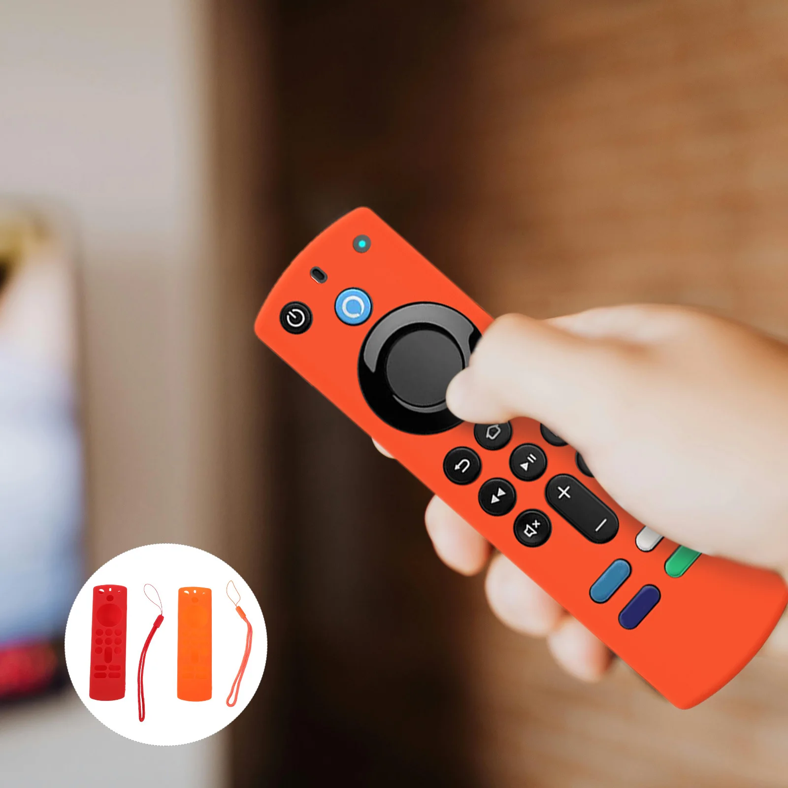 

2pcs Silicone Cover Case Sleeve Lanyard Compatible For Alexa Voice Remote 3Rd Gen Replacement Television Accessories Antislip