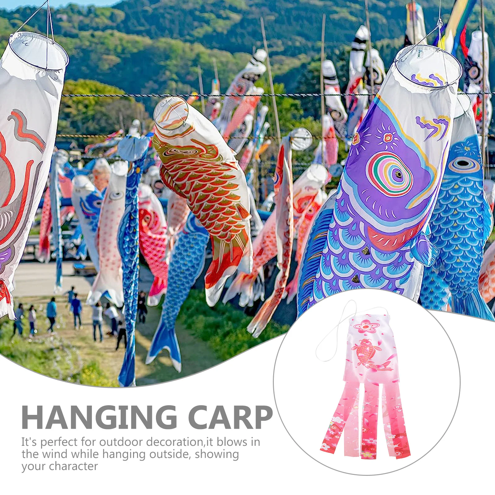 

Японский карп Windsock, уличный подвесной садовый декор, красочный стример для рыбы, патио, украшение для двора, флаг карпа Koinobori