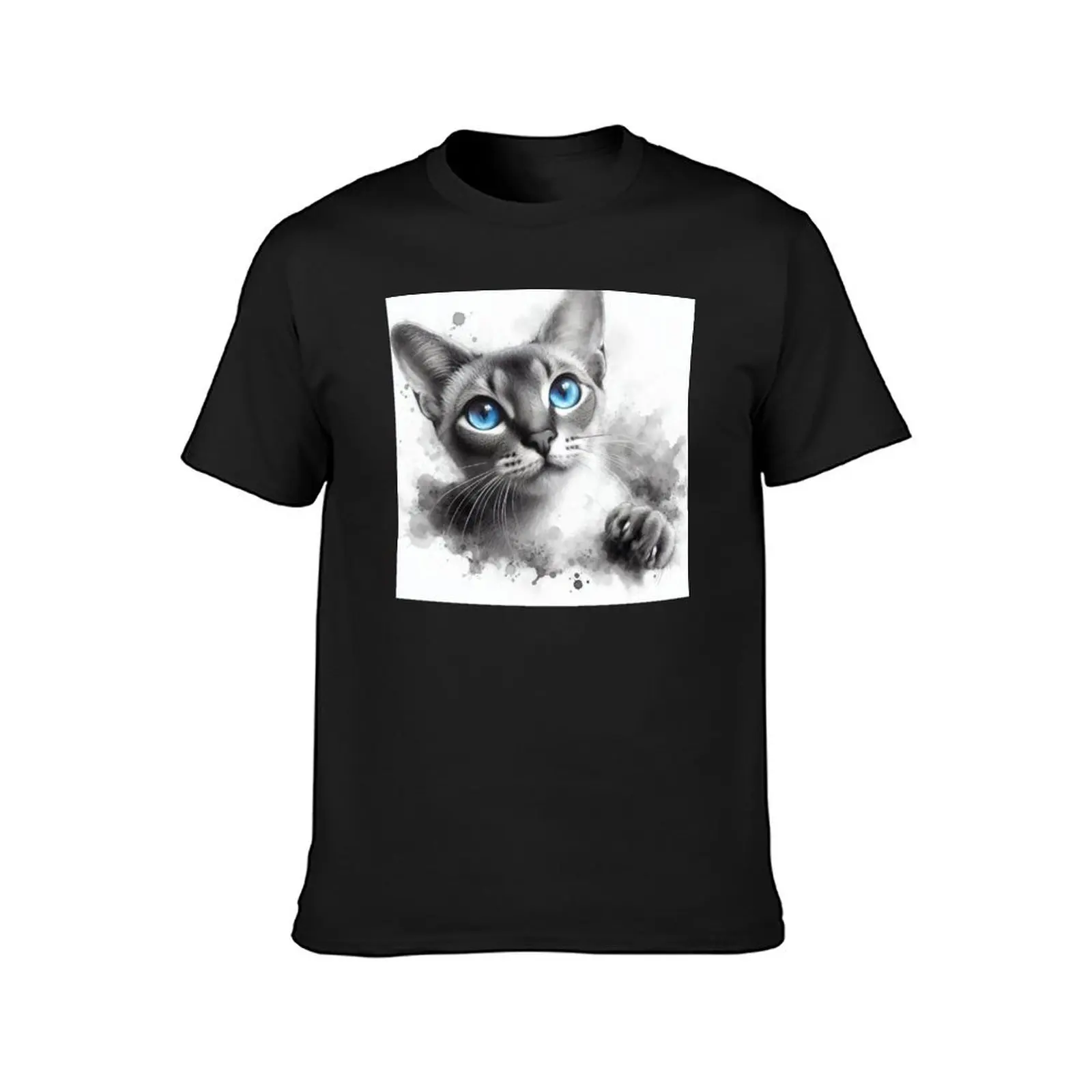 Blue Eyes Cat 3 T-Shirt cute tops heavyweights boys animal print t shirts for men pack