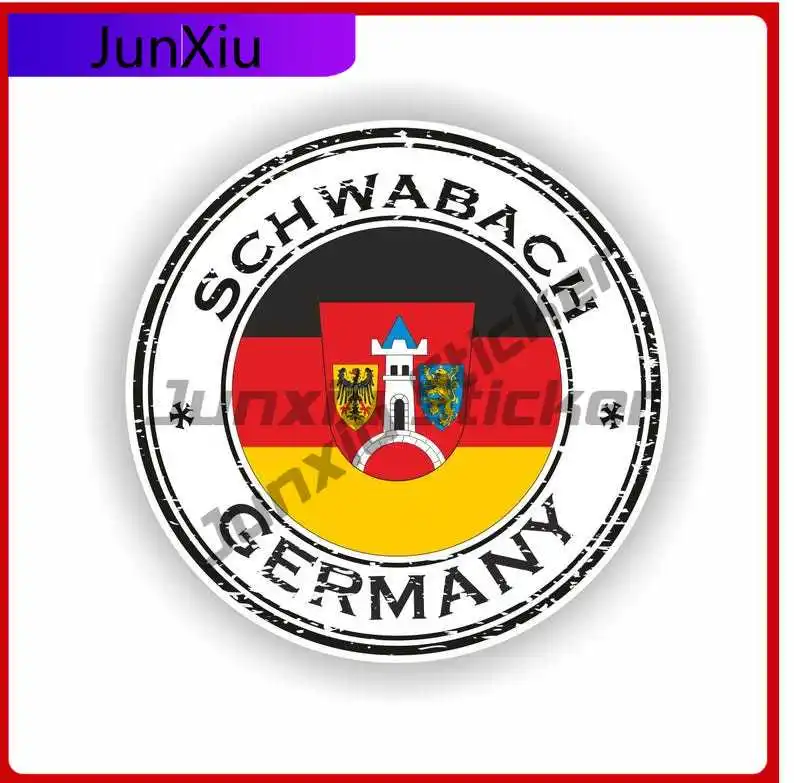 Schwabach Germany Coat of Arms Cute Laptop Boat Scratch Cover Car Styling Vinyl Decal For Car Truck SUV Window Bumper Laptop