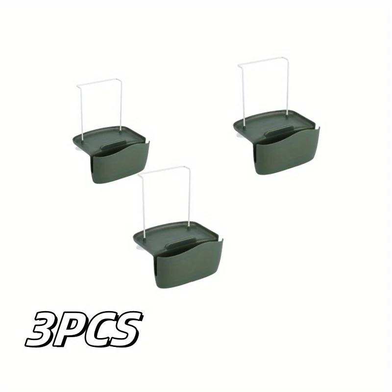 

3PCS Hollowed Sink Basket Kitchen Shelf Soap Sponge Drain Rack Holder Suction Cup Hanging with Holes Organizer Accessories Green