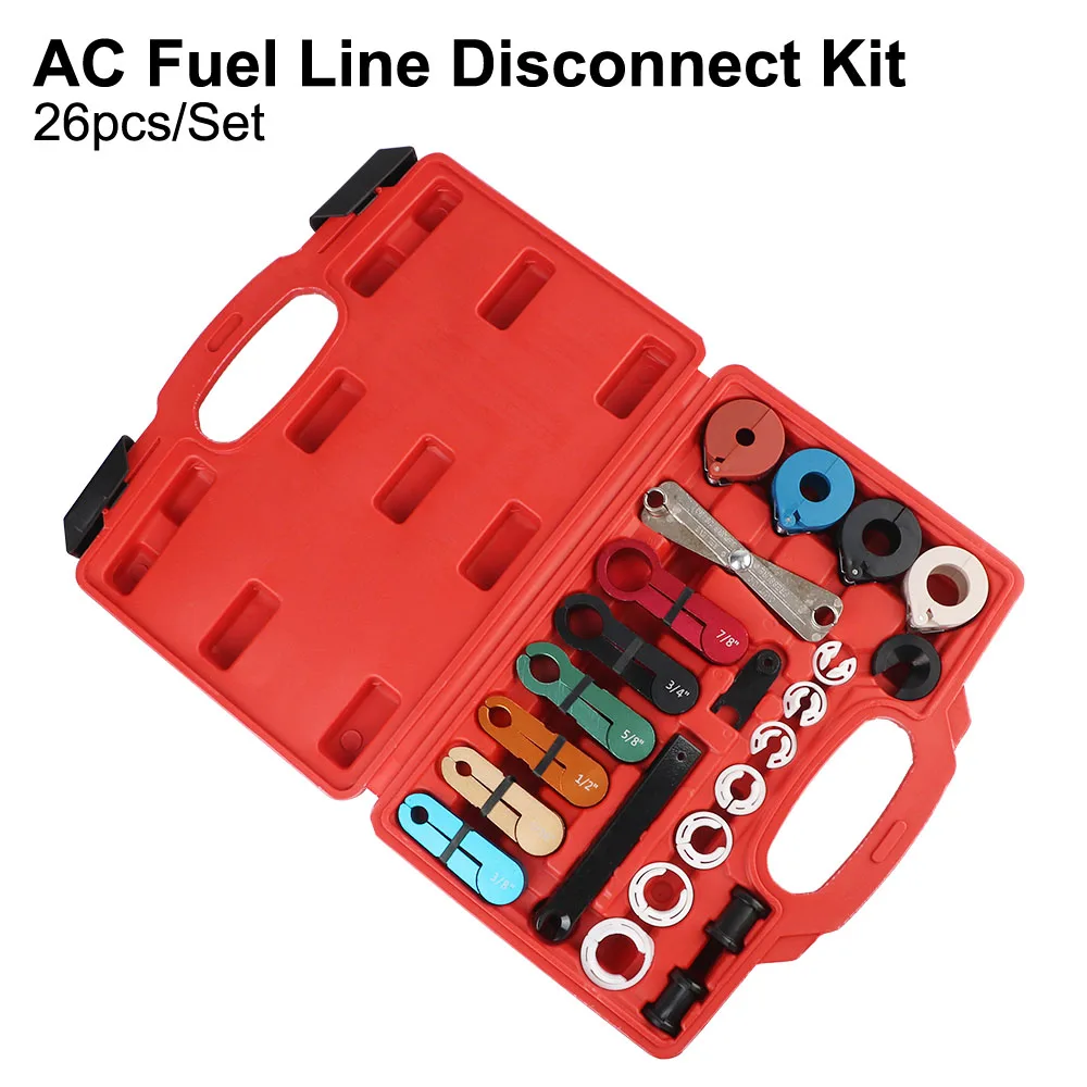 Universal With Tool Box 26pcs Automobile Accessories Car  Repair Tool AC Fuel Line Disconnect Kit Quick Disconnect Tool Set