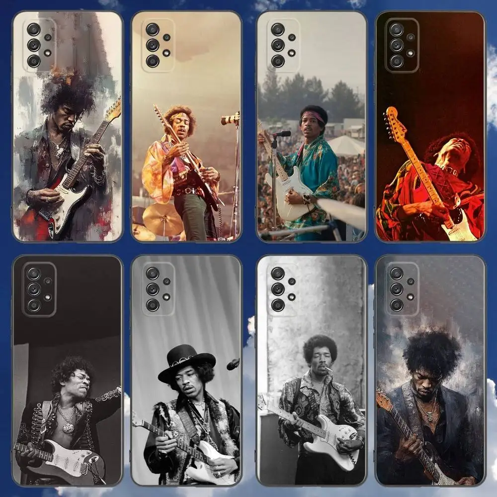 

Guitarist J-Jimi H-HendrixS Phone Case For Samsung Galaxy A 91,80,73,72,71,53,52,51,22,5G Shockproof Soft Black Cover